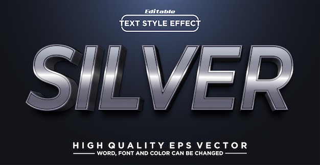 Silver text style effect editable