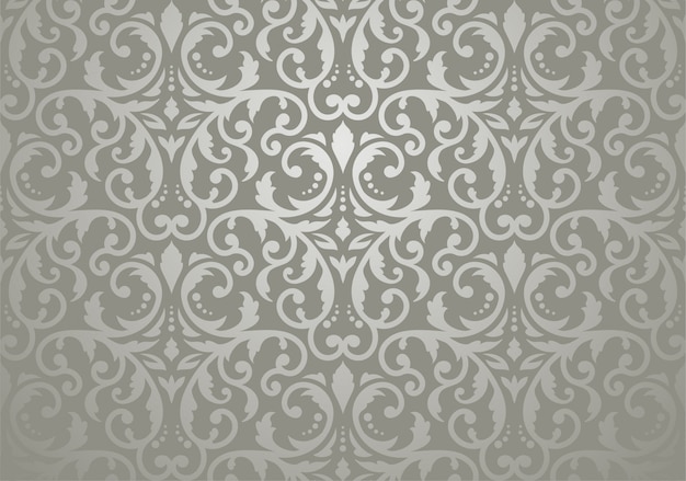 silver vintage floral wallpaper