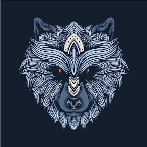 silver wolf artwork illustration