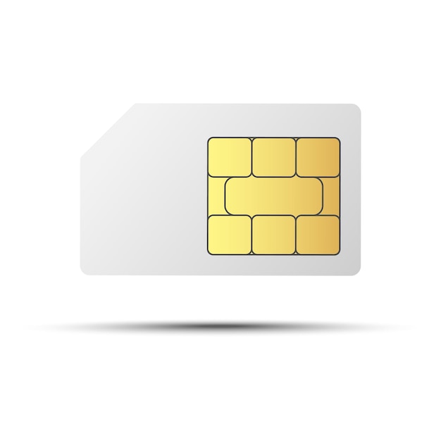 Sim card vector mobile phone icon chip simcard