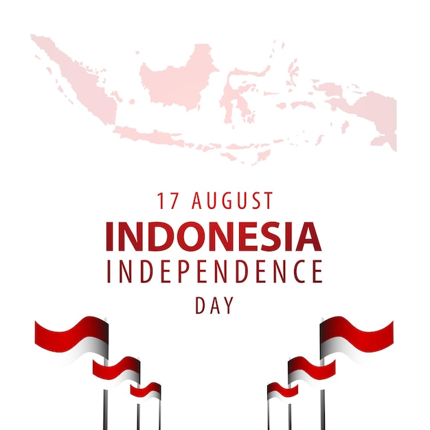 Simple 17 August Indonesia Independence day with white background