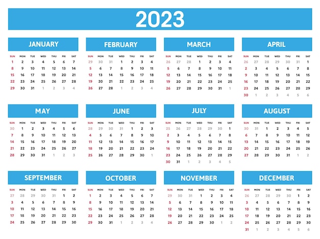 Simple 2023 calendar design template