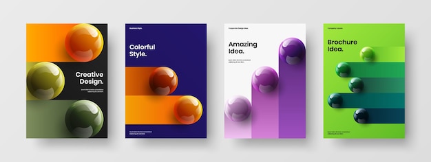 Simple 3D balls handbill concept bundle