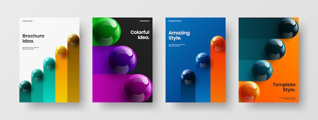 Simple 3D balls poster concept composition