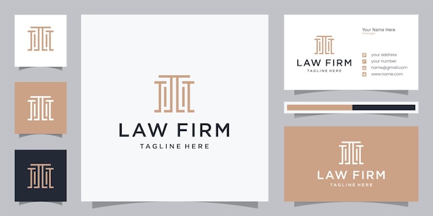 Simple abstract Law firm logo and business card design