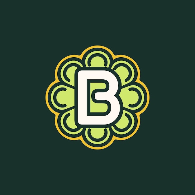 simple and abstract letter B vegetable plant logo