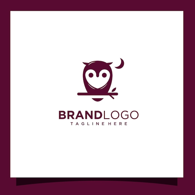 Simple abstract night owl logo design vector