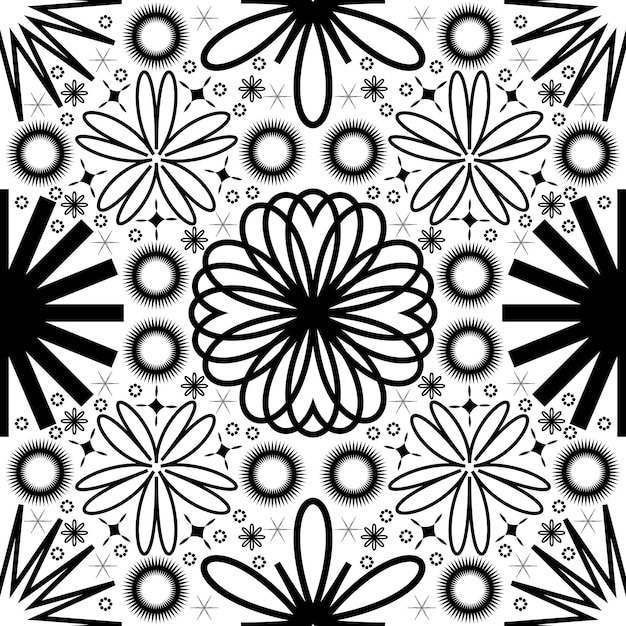 simple abstract seamless floral pattern geometric pattern set vector illustration