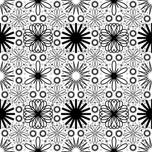 simple abstract seamless floral pattern geometric pattern set vector illustration