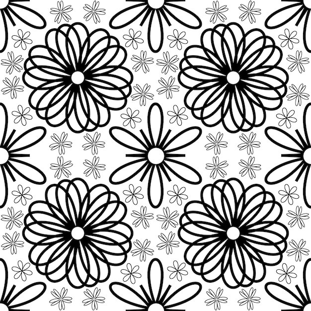 simple abstract seamless floral pattern geometric pattern set vector illustration