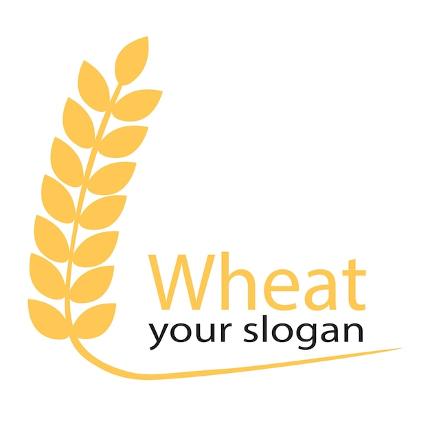 Simple Agriculture wheat grain Logo Template flat vector logo design illustration