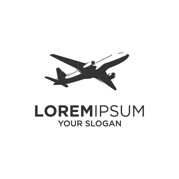 simple air plane silhouette logo vector