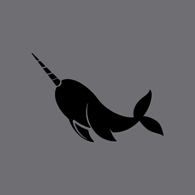 simple animal letter logo narwhal