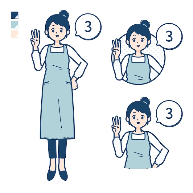 Simple apron womanCountingas3