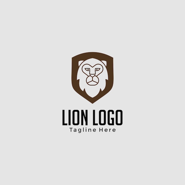 simple and attractive lion face logo