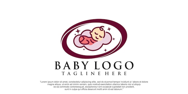 Simple baby logo design for bussines Premium Vector