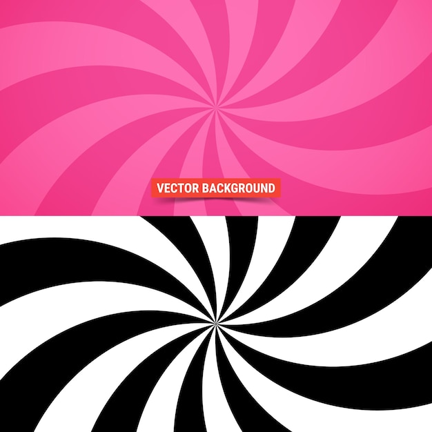 Simple background Swirling rays pattern over pink background Vector illustration