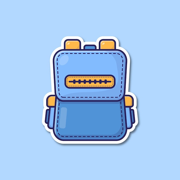 simple backpack cartoon vector illustration