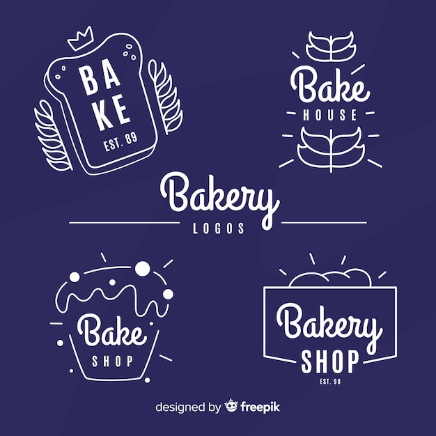 Simple bakery logos collection