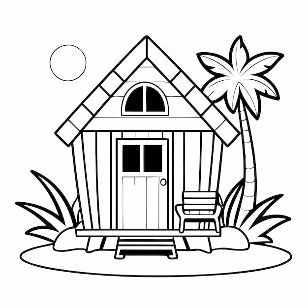 Simple Beach Hut for children page