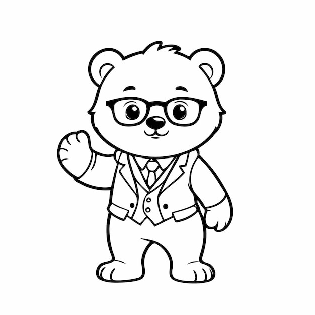 Simple Bear drawing for children page