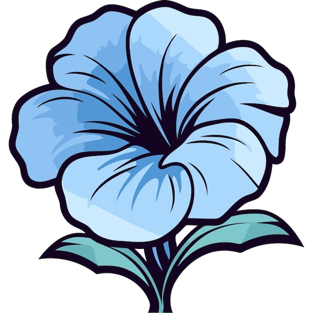 A simple yet beautiful blue flower illustration perfect for adding a touch of nature to your designs