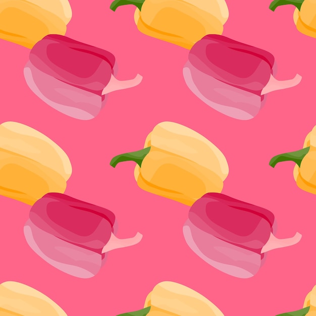 Simple bell pepper seamless pattern Bulgarian pepper wallpaper