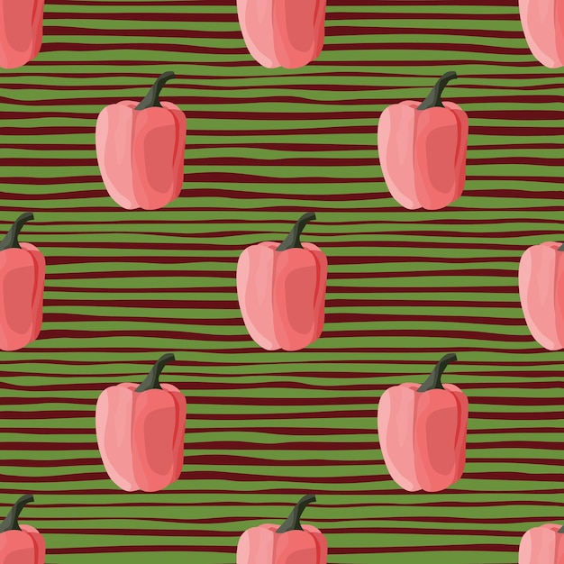 Simple bell pepper seamless pattern Bulgarian pepper wallpaper