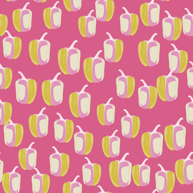 Simple bell pepper seamless pattern Bulgarian pepper wallpaper