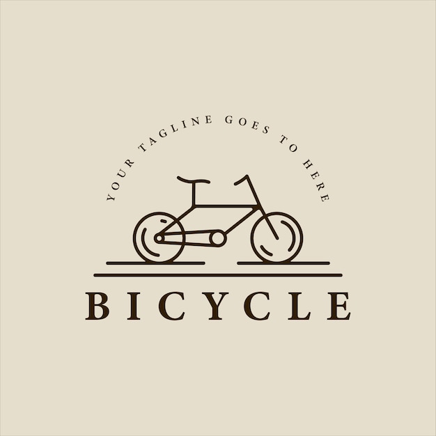 Simple bicycle logo line art minimalist vector illustration template icon graphic design