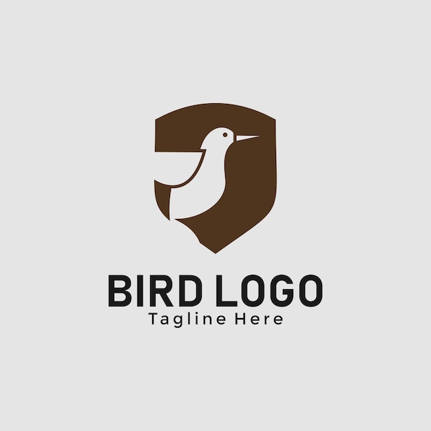 simple bird logo in flight with stripes