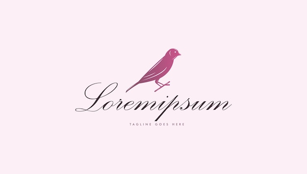 Simple bird logo with classic pink color