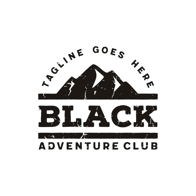 Simple Black Bold Mountain Adventure Outdoor Vintage Retro Hipster Logo design inspiration