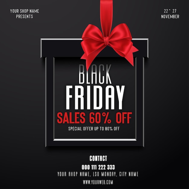 Simple black friday social media post design