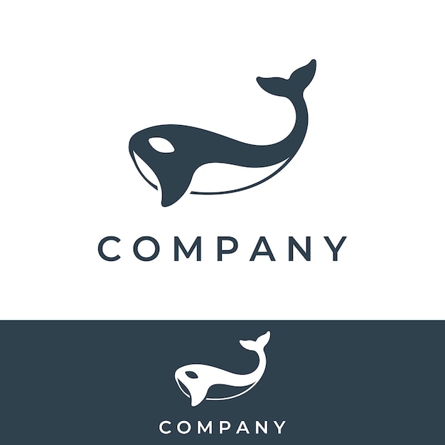 Simple black orca whale animal template logo creative design Killer underwater animal Logo for business identity and branding