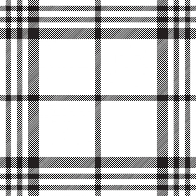 Simple black white tartan seamless pattern