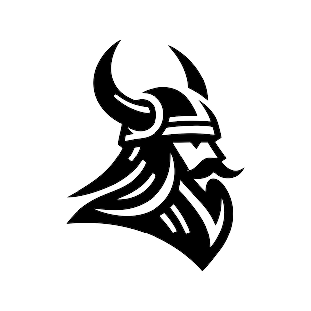 Simple black and white Viking logo