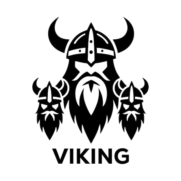 Simple black and white Viking logo