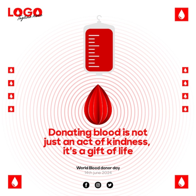 Vector simple blood donor day templates