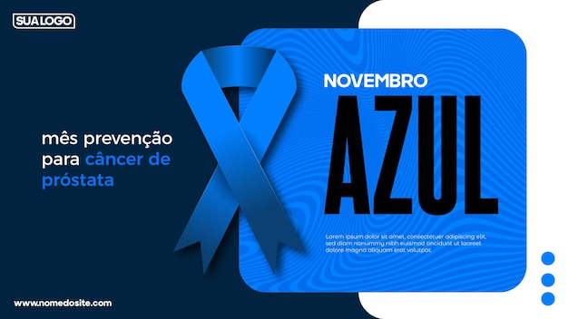 simple Blue November in Portuguese language. Prostate cancer awareness month