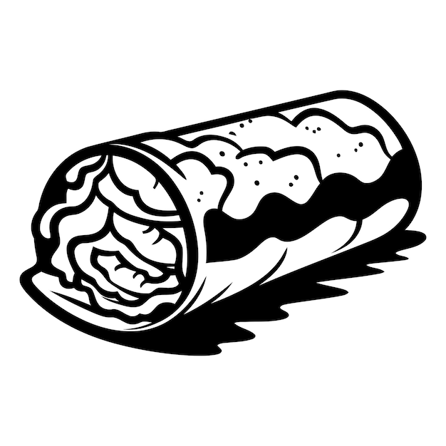 Vector a simple yet bold illustration of a burrito perfect for menu designs food blogs and branding