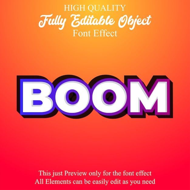 simple bold sticker text style editable font effect