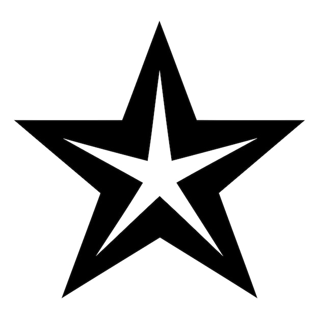 Vector simple and bold this black and white star icon is perfect for adding a touch of classic style to your designs