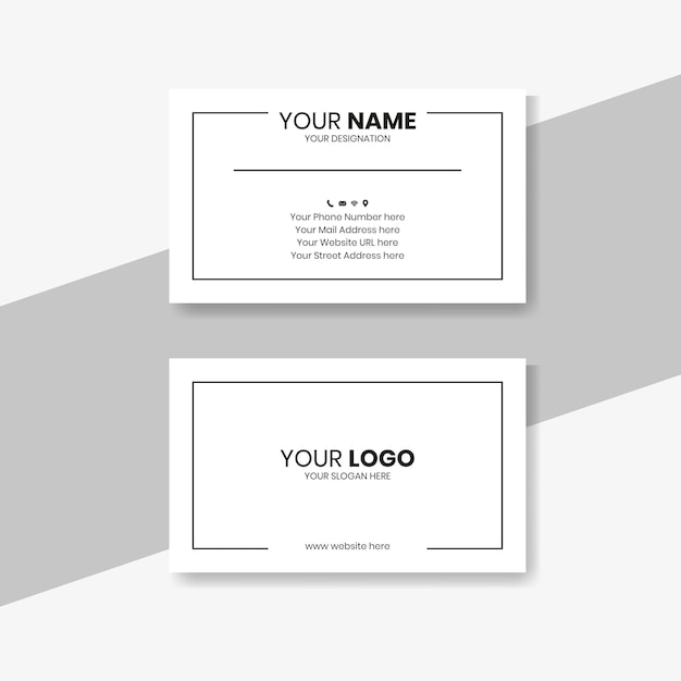 Vector simple border business card template