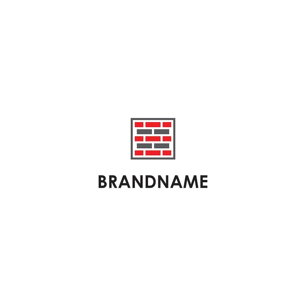 simple brick on square logo vector