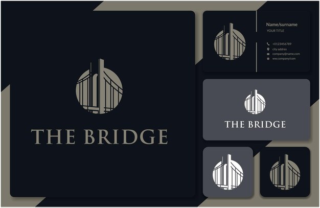 Simple Bridge Retro vector logoinspiration design logo Bridge