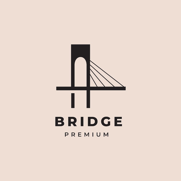 Simple bridge symbol vector icon logo design