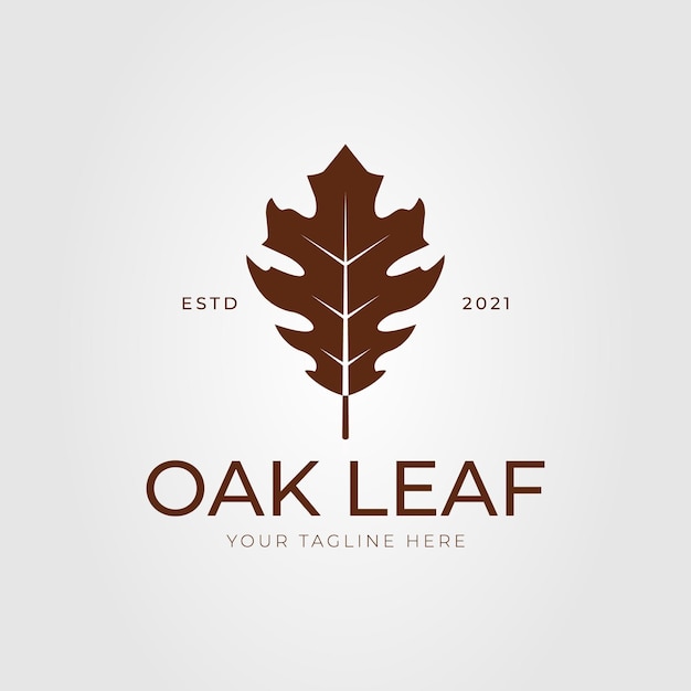 Simple brown oak leaf or maple leaves logo vector illustration design