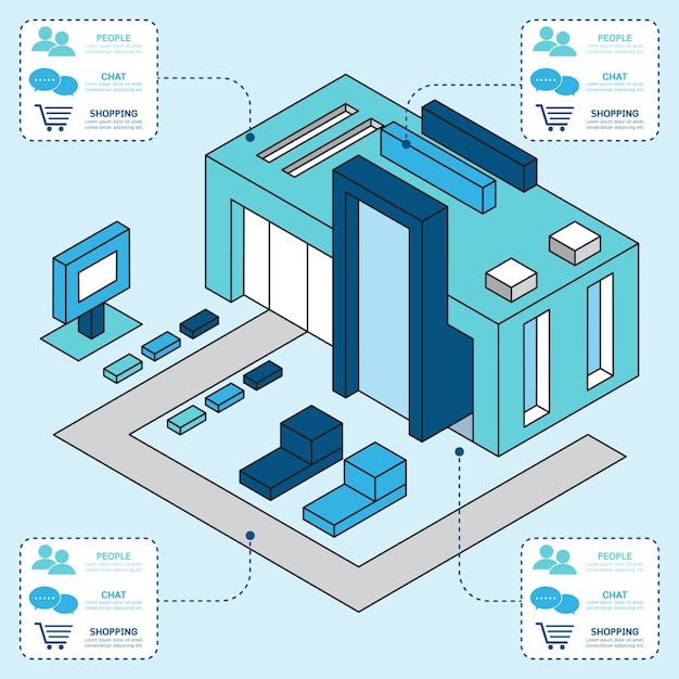 Simple building infographic template.