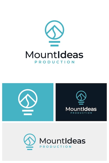 Vector simple bulb innovation invention mount mountain ideas logo design branding template